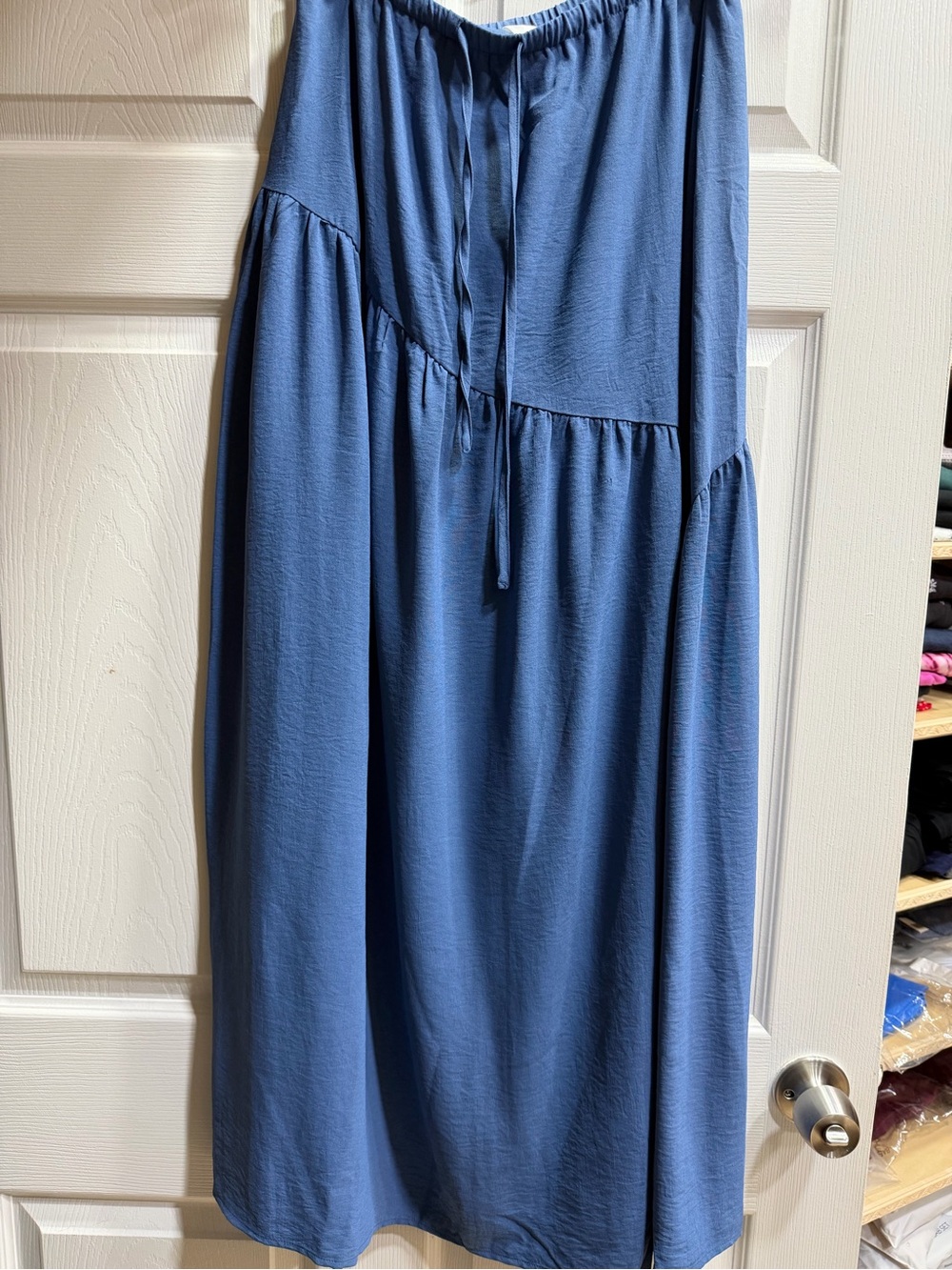 Fares Blue Maxi Skirt with Drawstring Waist